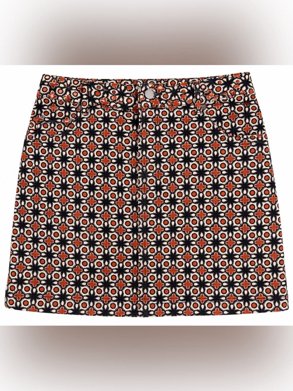 BDG Orange & Black Geometric Mini Skirt